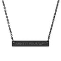 Engravable Horizontal Bar Necklace — Custom Text Personalized Pendant